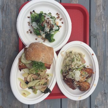 Ithaca Beer Company - Pork Belly Banh Mi, Fried Chicken and Charred Broccoli. - Burgers Near Me - Ithaca, New York Ithaca Beer Company - Pork Belly Banh Mi, Fried Chicken and Charred Broccoli. - Burgers Near Me - Ithaca, New York