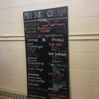 MN Nice Cream - Menu - Ice Cream & Frozen Yogurt Near Me - Minneapolis, Minnesota MN Nice Cream - Menu - Ice Cream & Frozen Yogurt Near Me - Minneapolis, Minnesota