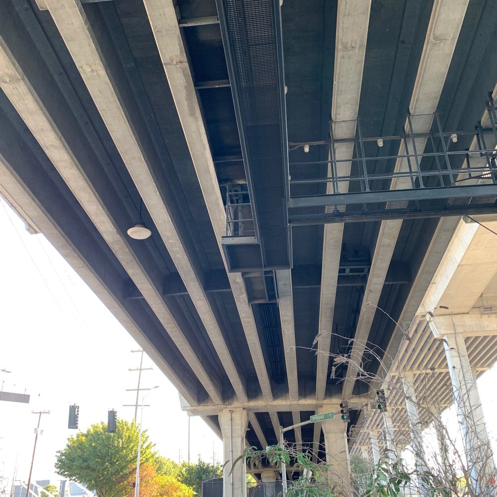 Spokane Street Bridge - Grooved underbelly portion of the Spokane Street Bridge. - Landmarks & Historical Buildings Near Me - Seattle, Washington Spokane Street Bridge - Grooved underbelly portion of the Spokane Street Bridge. - Landmarks & Historical Buildings Near Me - Seattle, Washington