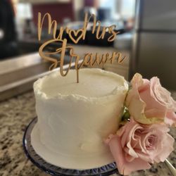Almost Heaven Bakery - cutting cake, almond w/raspberry filling
