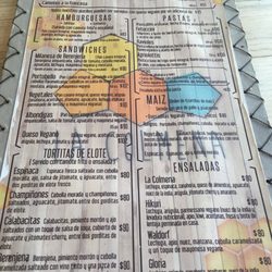 La Colmena - The food menu for easy looking. Forgot to picture the backside. More goodies in the back!