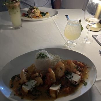 A Fish Called Avalon - Crab & Herb Crusted Grouper and JUMBO SHRIMP SCAMPI PROVENCAL - Seafood Near Me - Miami Beach, Florida