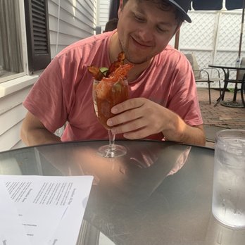 Captain's Table - Blood Mary with bacon lobster and cucumbers! - Breakfast & Brunch Near Me - Chatham, Massachusetts