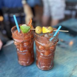 Trident Restaurant - Bacon Bloody Mary's (switched to Kettle One)..they were spicy