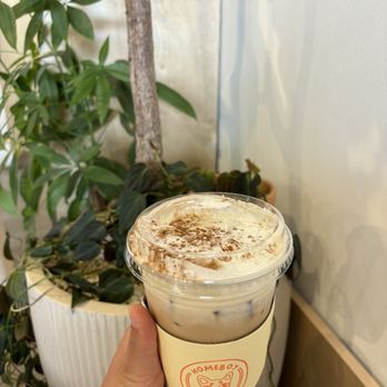 Homeboy Coffee - Cereal latte with cream top - Coffee & Tea Near Me - Artesia, California Homeboy Coffee - Cereal latte with cream top - Coffee & Tea Near Me - Artesia, California