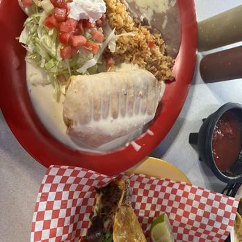 El Rocio - Chimichanga lunch special and queso birria taco - Mexican Near Me - East Point, Georgia