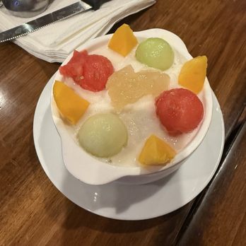 Sweet Mango Dessert & Cafe - #6 Bird's Nest Mango, Coconut Juice, and Black Glutinous Rice - Desserts Near Me - San Francisco, California Sweet Mango Dessert & Cafe - #6 Bird's Nest Mango, Coconut Juice, and Black Glutinous Rice - Desserts Near Me - San Francisco, California