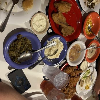 Babe's Chicken Dinner House - Table full of yummy food! We got fried chicken and catfish. - Chicken Shop Near Me - Garland, Texas Babe's Chicken Dinner House - Table full of yummy food! We got fried chicken and catfish. - Chicken Shop Near Me - Garland, Texas