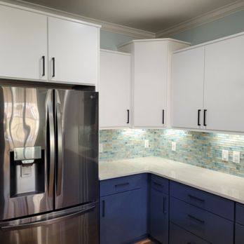 Quality Kitchen Refacing - Two tone is also very popular. White upper cabinets, darker on the base cabinets . - Cabinetry Near Me Quality Kitchen Refacing - Two tone is also very popular. White upper cabinets, darker on the base cabinets . - Cabinetry Near Me