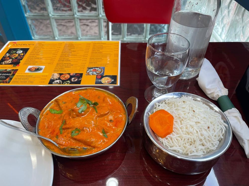 Food from Raindrops Indian Restaurant