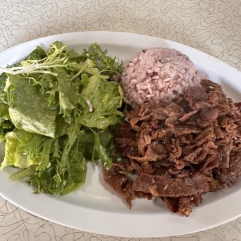 Menlo BBQ - Romaine, bulgogi, red Korean rice. - Korean Near Me - Menlo Park, California Menlo BBQ - Romaine, bulgogi, red Korean rice. - Korean Near Me - Menlo Park, California