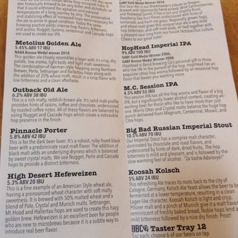 Bend Brewing Company - Beer menu. - Breweries Near Me - Bend, Oregon