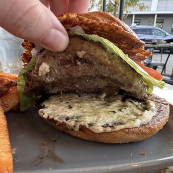 Burger Bach - Drowning in sauce and a flat bun - Burgers Near Me - Charlottesville, Virginia Burger Bach - Drowning in sauce and a flat bun - Burgers Near Me - Charlottesville, Virginia