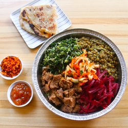 Curry Diva - Meat order togo, $19.50. Comes with sambol and chutney.