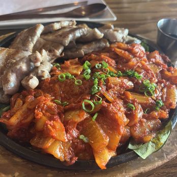 The Jin - Thick Cut Pork Belly with Sauted Kimchi - nice portions! - Korean Near Me - New York, New York