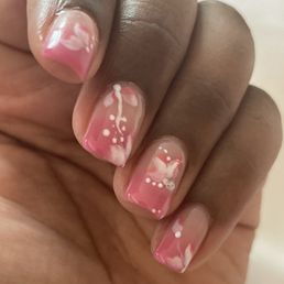 Gel ombré with design Gel ombré with design
