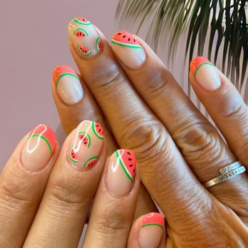 Crystalized Nails - Watermelon - Nail Technicians Near Me - Tracy, California Crystalized Nails - Watermelon - Nail Technicians Near Me - Tracy, California