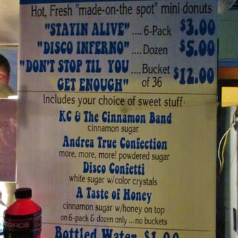Disco Donuts - a price sign for disco donuts - Food Trucks Near Me