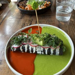 Flautas Cauliflower, the sauces are bright and flavorful. A really beautiful dish. Would highly recommend.