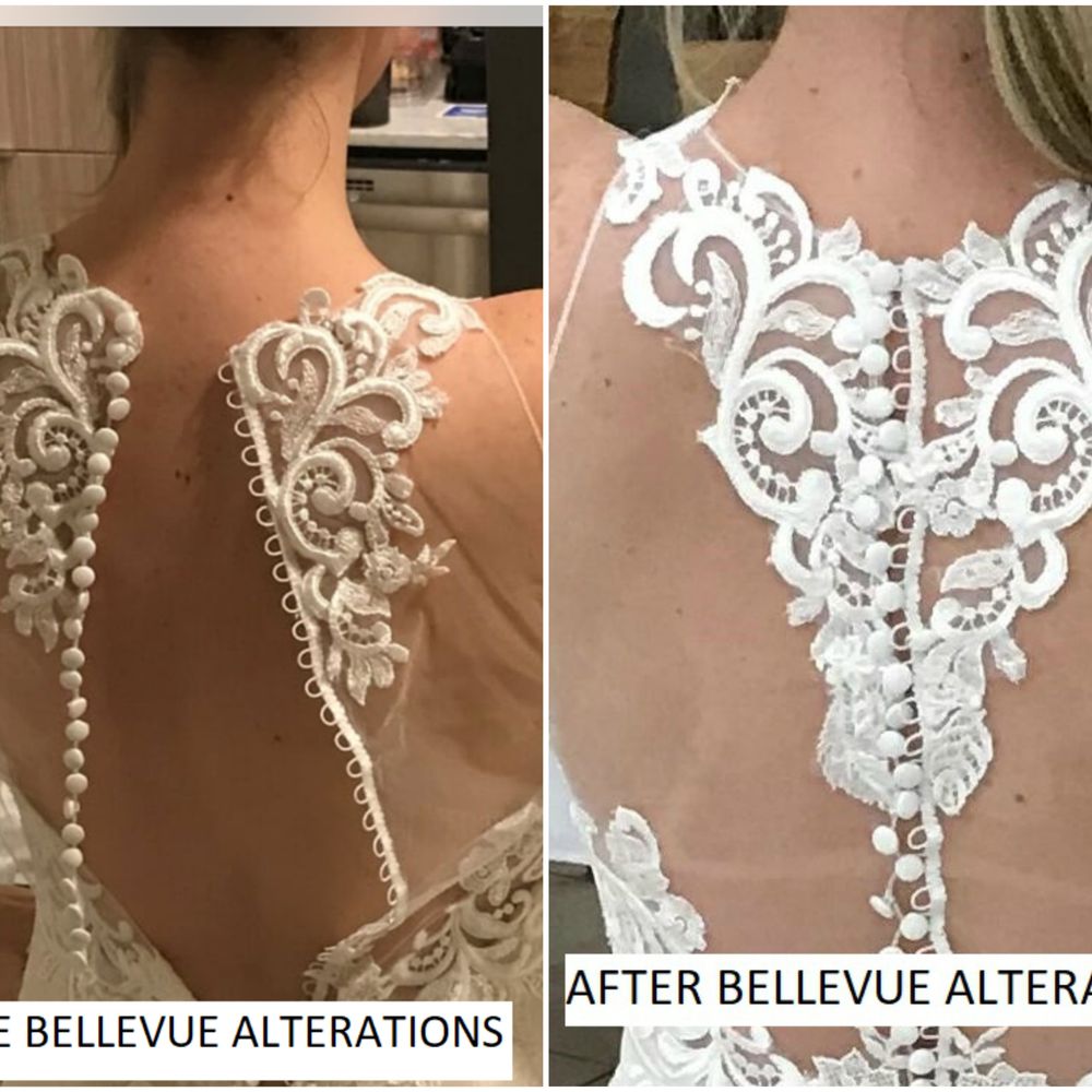 This is how they`ve put the lace back aka The ''quality'' work they do- Their work looks like a cheap replica of the original dress
