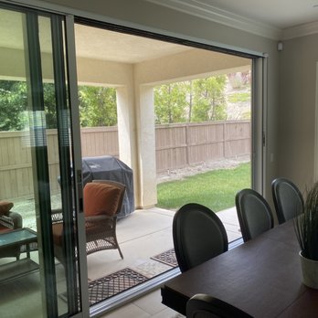Premier Retractable Screens - Slider opened with screen. Can hardly see the screen. - Door Sales/Installation Near Me Premier Retractable Screens - Slider opened with screen. Can hardly see the screen. - Door Sales/Installation Near Me