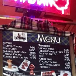 Up Yer Kilt Pub & Club - The menu!  Simple as that.