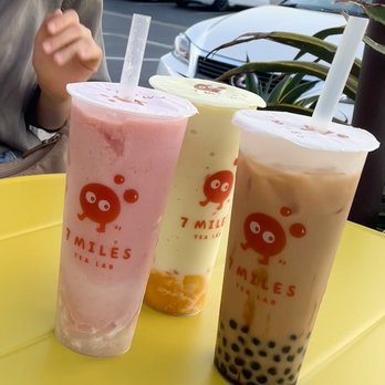 7 Miles Tea Lab - Strawberry n' Cream Blended (don't remember what the two others are anymore) - Bubble Tea Near Me - Artesia, California 7 Miles Tea Lab - Strawberry n' Cream Blended (don't remember what the two others are anymore) - Bubble Tea Near Me - Artesia, California