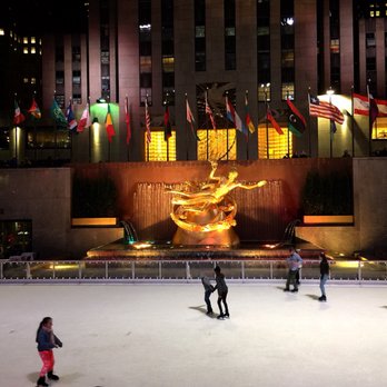 Rockefeller Center - Skating rink at night - Shopping Centers Near Me - New York, New York