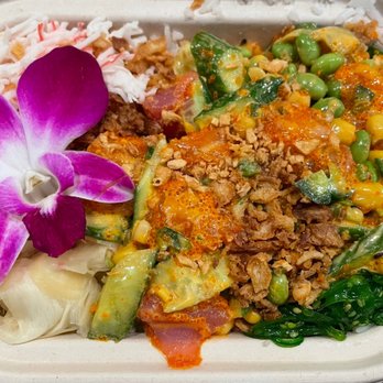 Poke Tiky Bar - Small Bowl with spicy salmon and ahi tuna - Sushi Bars Near Me - Brooklyn, New York Poke Tiky Bar - Small Bowl with spicy salmon and ahi tuna - Sushi Bars Near Me - Brooklyn, New York