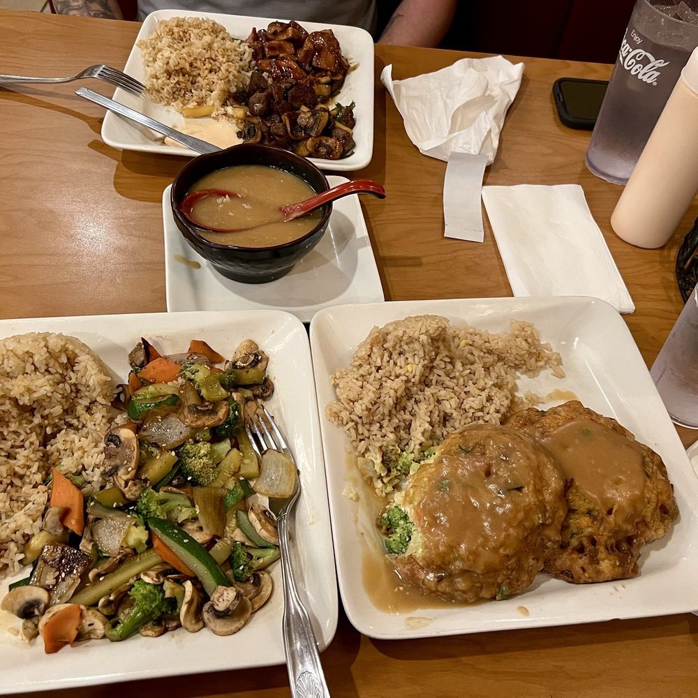 Oriental House - E1. Vegetable Egg Foo Young and H1. Hibachi Vegetables - Chinese Near Me - Greenville, South Carolina Oriental House - E1. Vegetable Egg Foo Young and H1. Hibachi Vegetables - Chinese Near Me - Greenville, South Carolina