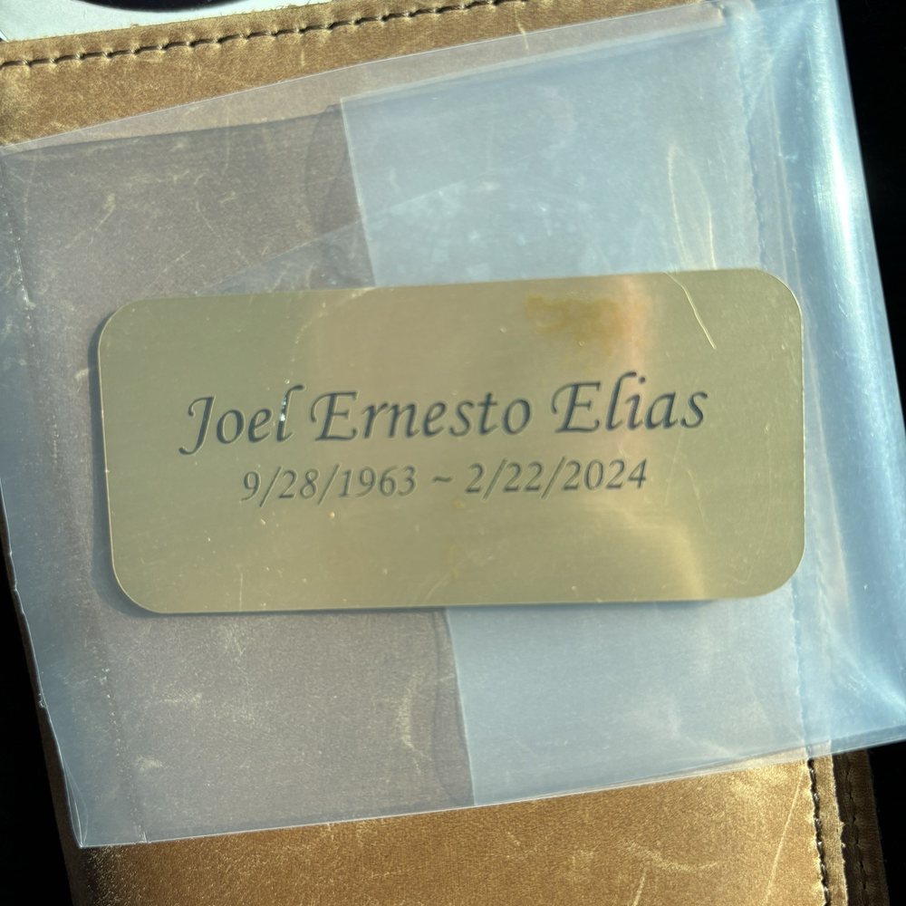 LEO Engraving - Engraved plate for urn - Engraving Near Me - Tucson, Arizona LEO Engraving - Engraved plate for urn - Engraving Near Me - Tucson, Arizona