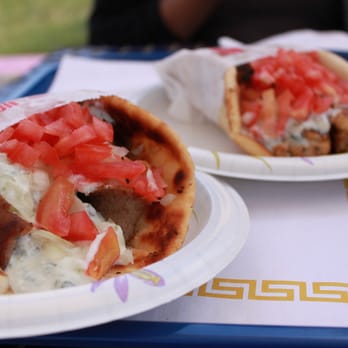 Yiassoo - delicious lamb gyro with chicken gyro in the back! - Greek Near Me - Cupertino, California