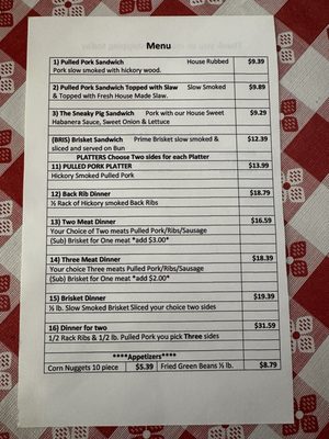 Menu photo 1 Delauders  BBQ Sevierville, TN