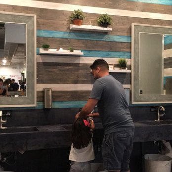 The Block - IG @kimpopusa Open sinks between restrooms, solid concept - Asian Fusion Near Me - Annandale, Virginia