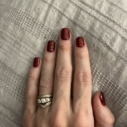 Tropical Nails & Spa - Spiced berry with a top layer of a sparkle for Christmas.