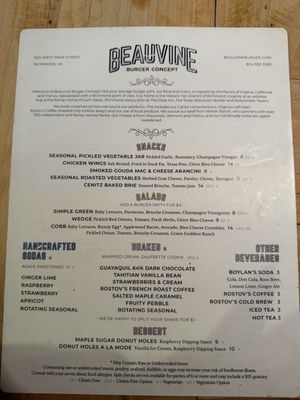 Menu photo 3 Beauvine Burger Concept Richmond, VA Menu photo 3 Beauvine Burger Concept Richmond, VA