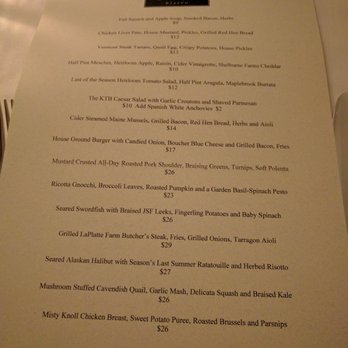 The Kitchen Table - Menu - New American Near Me - Richmond, Vermont
