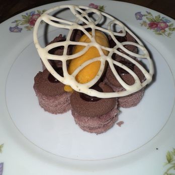Freeland's Restaurant - Blackberry and chocolate with chilled lemon curd in the center - New American Near Me - Carmel, Indiana