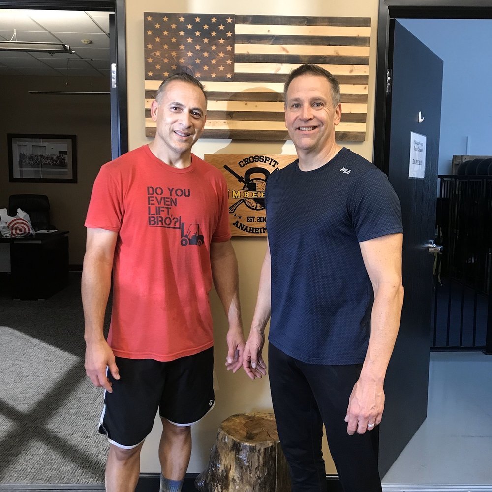 CrossFit Lumberyard - Post workout with my friend/Coach Bob, who dropped in on the Lumberyard Saturday AM workout. - Interval Training Gyms Near Me - Anaheim, California CrossFit Lumberyard - Post workout with my friend/Coach Bob, who dropped in on the Lumberyard Saturday AM workout. - Interval Training Gyms Near Me - Anaheim, California