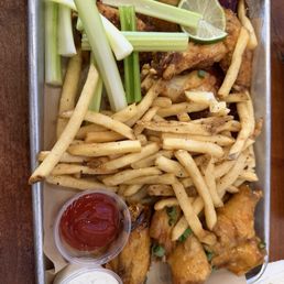 10 Bone-In Wing Combo 5 Honey Sriracha (darker colored wings) 5 Cilantro Chili Lime 10 Bone-In Wing Combo 5 Honey Sriracha (darker colored wings) 5 Cilantro Chili Lime