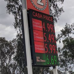 E-Z Trip Shell - Gas prices yesterday.