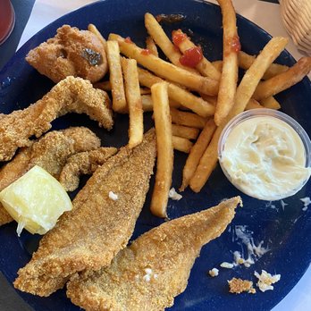 Aunt Jenny's Catfish Restaurant - Large catfish plate. 5 fillets. Sorry, I was hungry and started eating before I remembered to get the pic!! - Seafood Near Me - Ocean Springs, Mississippi Aunt Jenny's Catfish Restaurant - Large catfish plate. 5 fillets. Sorry, I was hungry and started eating before I remembered to get the pic!! - Seafood Near Me - Ocean Springs, Mississippi