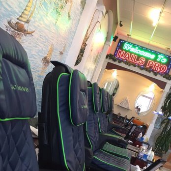 Nail Pro - New Seahawks covering for all their pedicure seats! Very nice! - Nail Salons Near Me - Tacoma, Washington