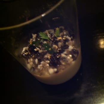 Benu - Potato (purée), caviar, egg white, bonito and some gold flakes. - Asian Fusion Near Me - San Francisco, California Benu - Potato (purée), caviar, egg white, bonito and some gold flakes. - Asian Fusion Near Me - San Francisco, California