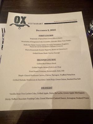 Menu photo 5 Ox Portland, OR