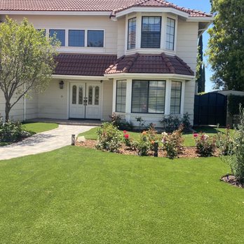 KB Remodeling - Front yard rose garden, artificial turf and new pathway. - Landscaping Near Me KB Remodeling - Front yard rose garden, artificial turf and new pathway. - Landscaping Near Me