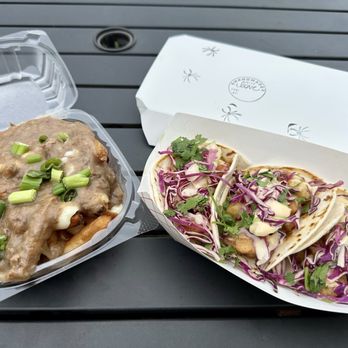 Shebas Wicked Kitchen - Poutine & shrimp tacos - Food Trucks Near Me - Oakland, Maine