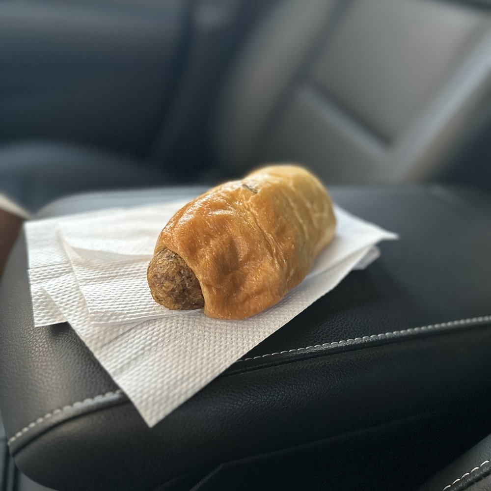 Karma Kolache & Dessert - Couldn't resist. Spicy boudin in the car - Bakeries Near Me - Spring, Texas