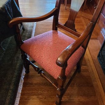 Adrian's Upholstery - One of 8 dining room chairs reupholstered by Andrian's. - Furniture Reupholstery Near Me - Hayward, California Adrian's Upholstery - One of 8 dining room chairs reupholstered by Andrian's. - Furniture Reupholstery Near Me - Hayward, California