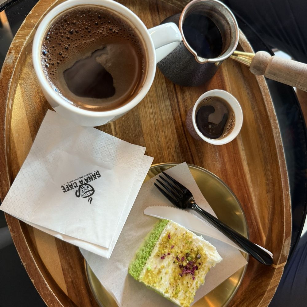Sana'a Cafe - Pistachio cake, Turkish coffee, Sana'a coffee - Coffee & Tea Near Me - Sacramento, California Sana'a Cafe - Pistachio cake, Turkish coffee, Sana'a coffee - Coffee & Tea Near Me - Sacramento, California